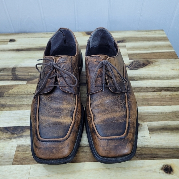 Vintage BASS Mens Size 9.5 Lace Up Oxford Dress Shoes Aged Leather NICE Patina main image 8